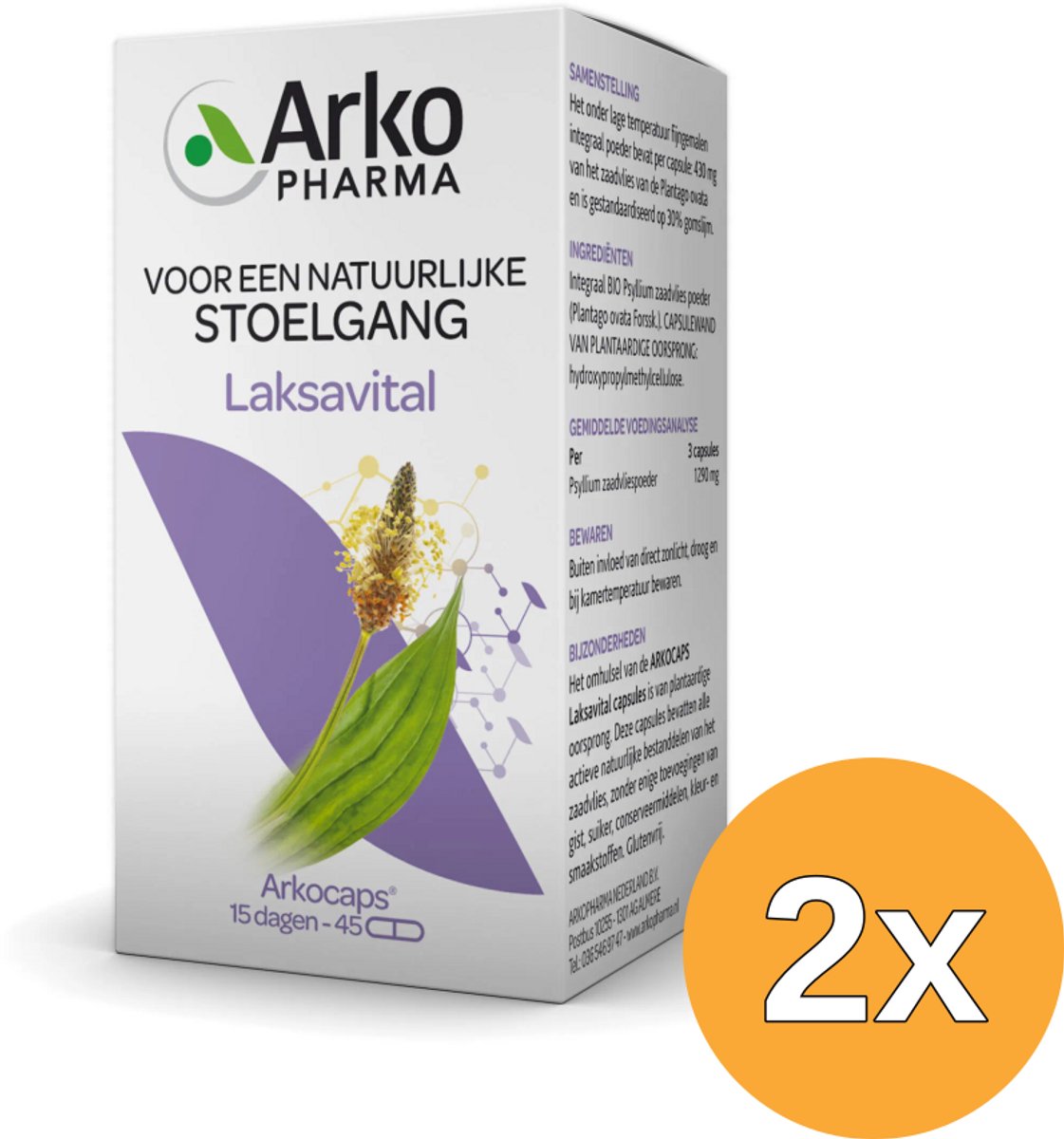 2x Arkocaps Laksavital Bio (45 capsules)