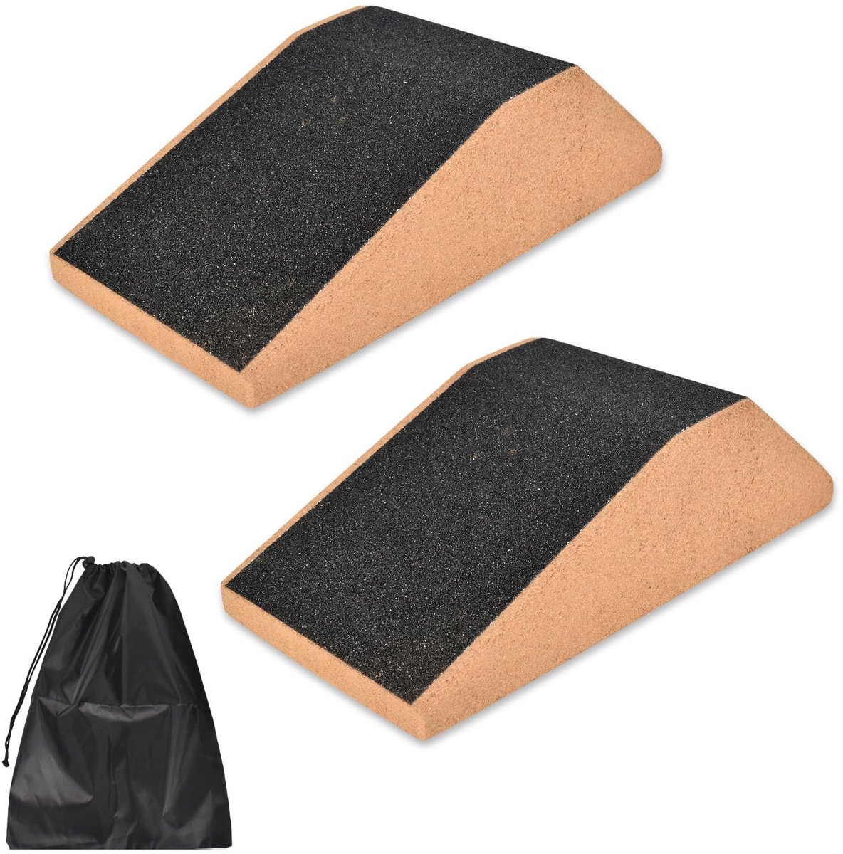 Wigblok voor professionele squats, 2 stuks, antislip kurk, rechte houding en diepere bewegingen