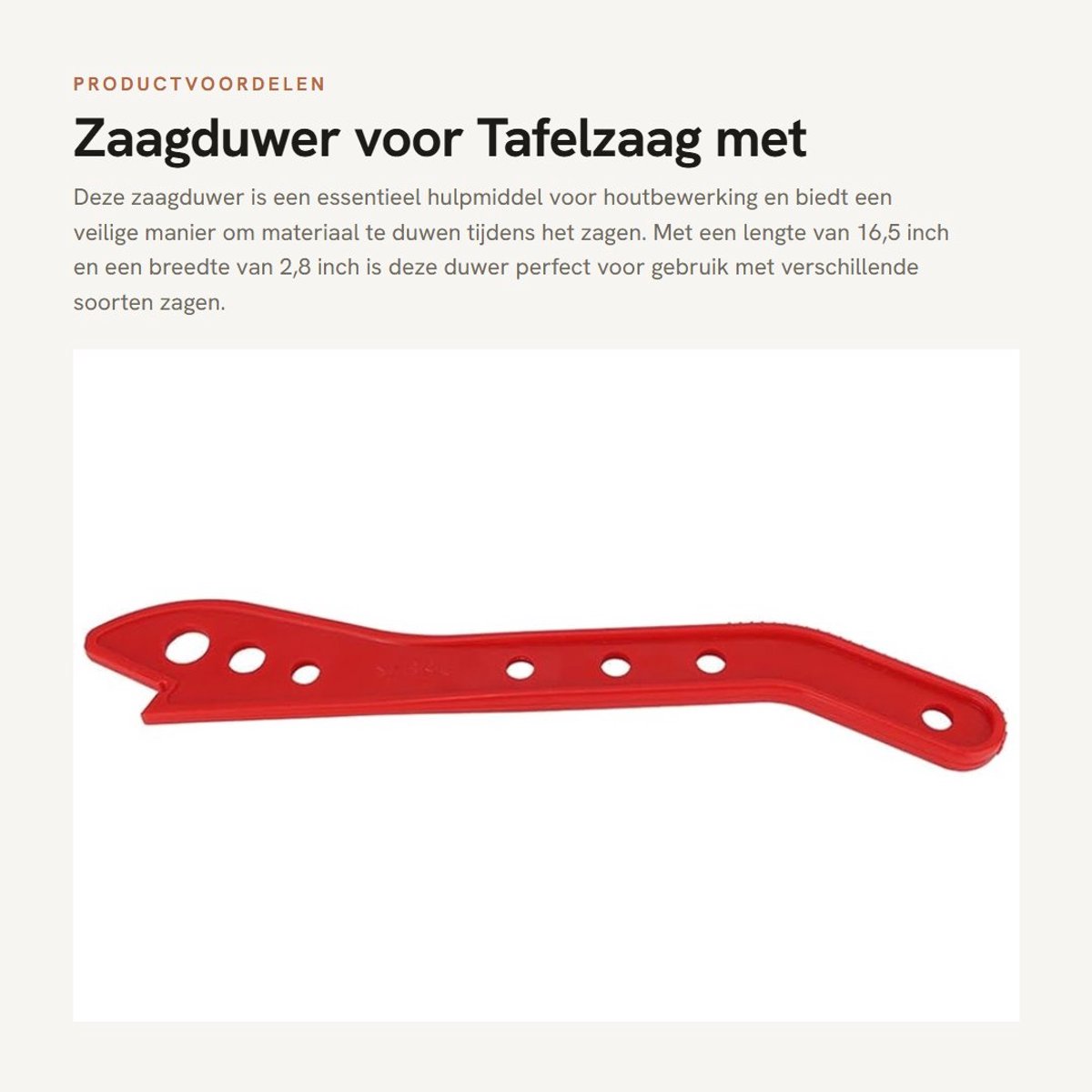 Dailygoods - Zaagduwer voor Tafelzaag met Veiligheidsontwerp