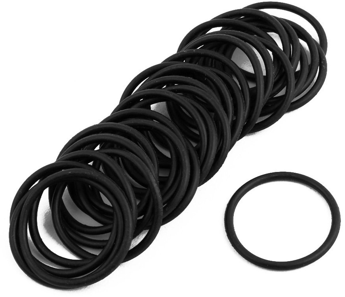 sourcing kaart 30 Stks Zwart 25mm Dia 2mm Dikte Nitril Rubber O Ring NBR Verzegelende Grommets