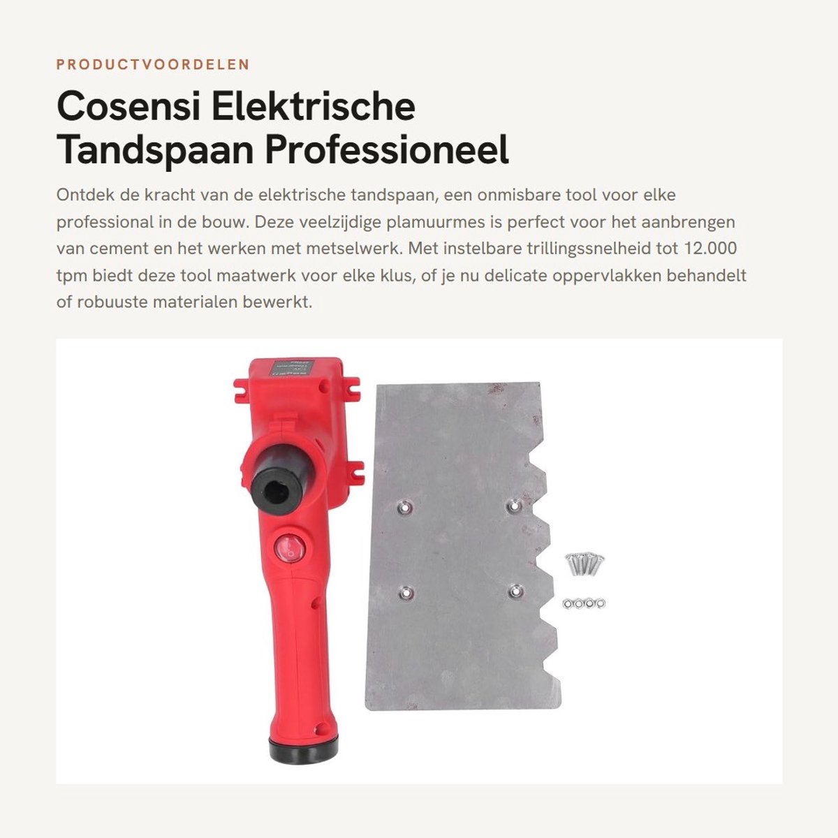 Dailygoods - Elektrische Tandspaan - Professioneel Plamuurmes - Instelbare Trillingssnelheid - Draagbare Droogbouwspatel - Tegelspatel voor Cement en...