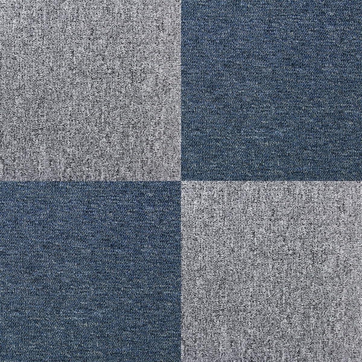 Tapijttegels - Vloerbedekking Tegels - Bedrijfsruimte Inrichten - Bitumen Ondersteuning - 10 m² Dekking - Blauw Grijs