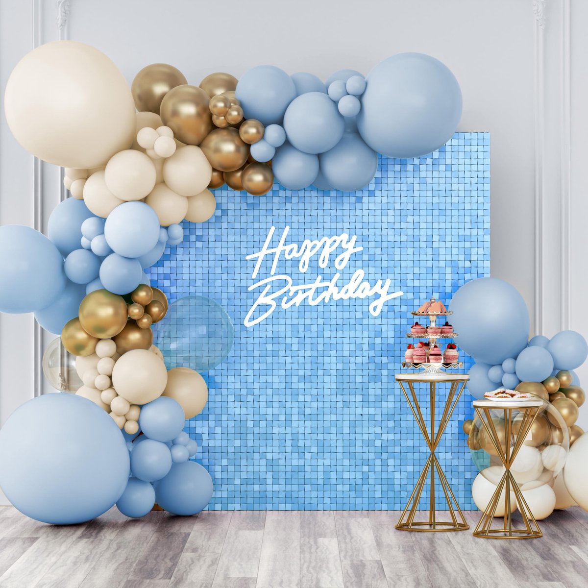 Dailygoods- Achtergrondpanelen Luxe - Pailletten 30 cm x 30 cm - 24 Stuks - Verjaardagsfeest/Bruiloft - Diner - Decoratie - Decoratiepanelen