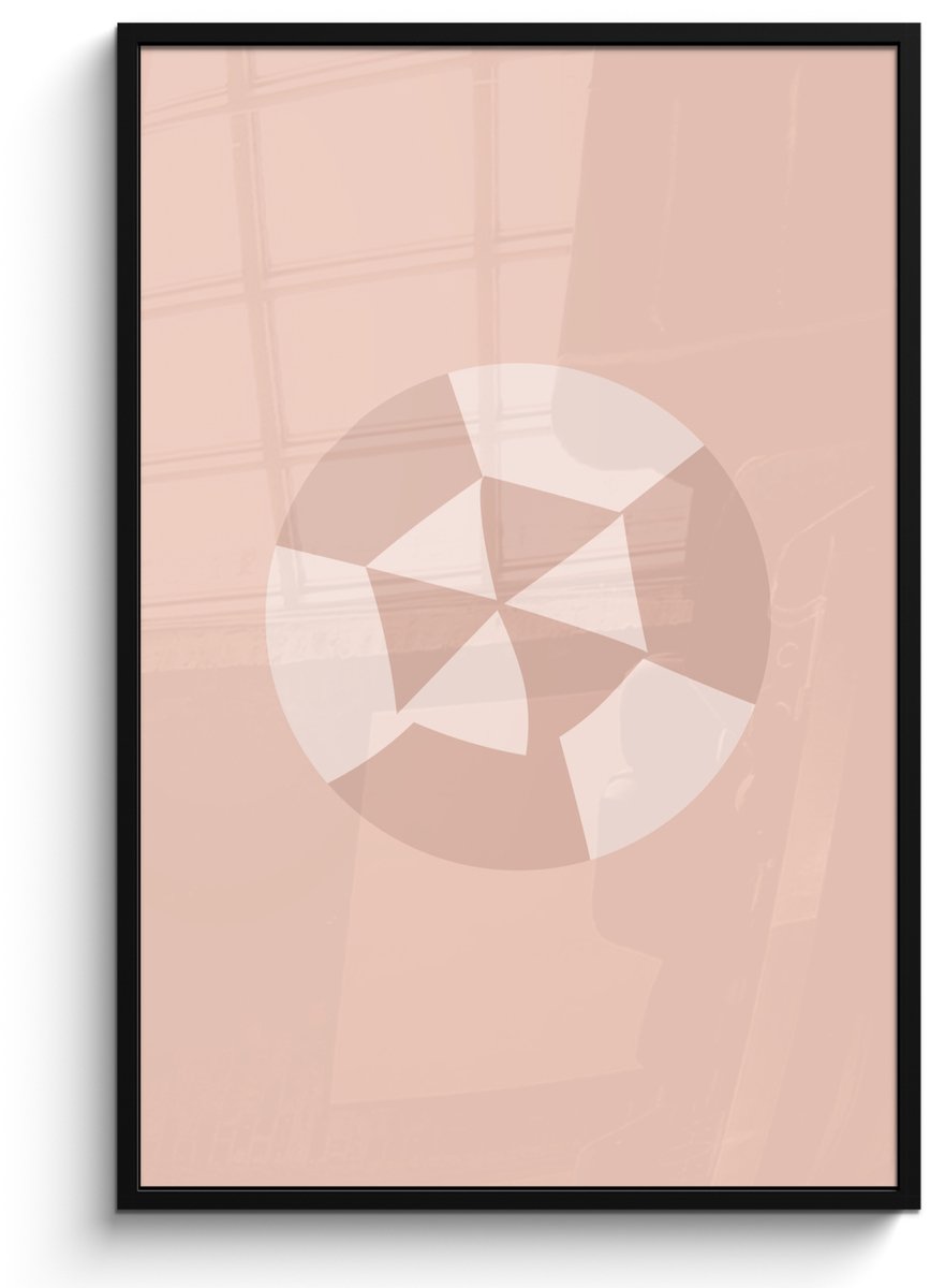 Poster in lijst - Fotolijst 80x120 cm - Posters - Zomer - Parasol - Roze - Posterlijst zwa