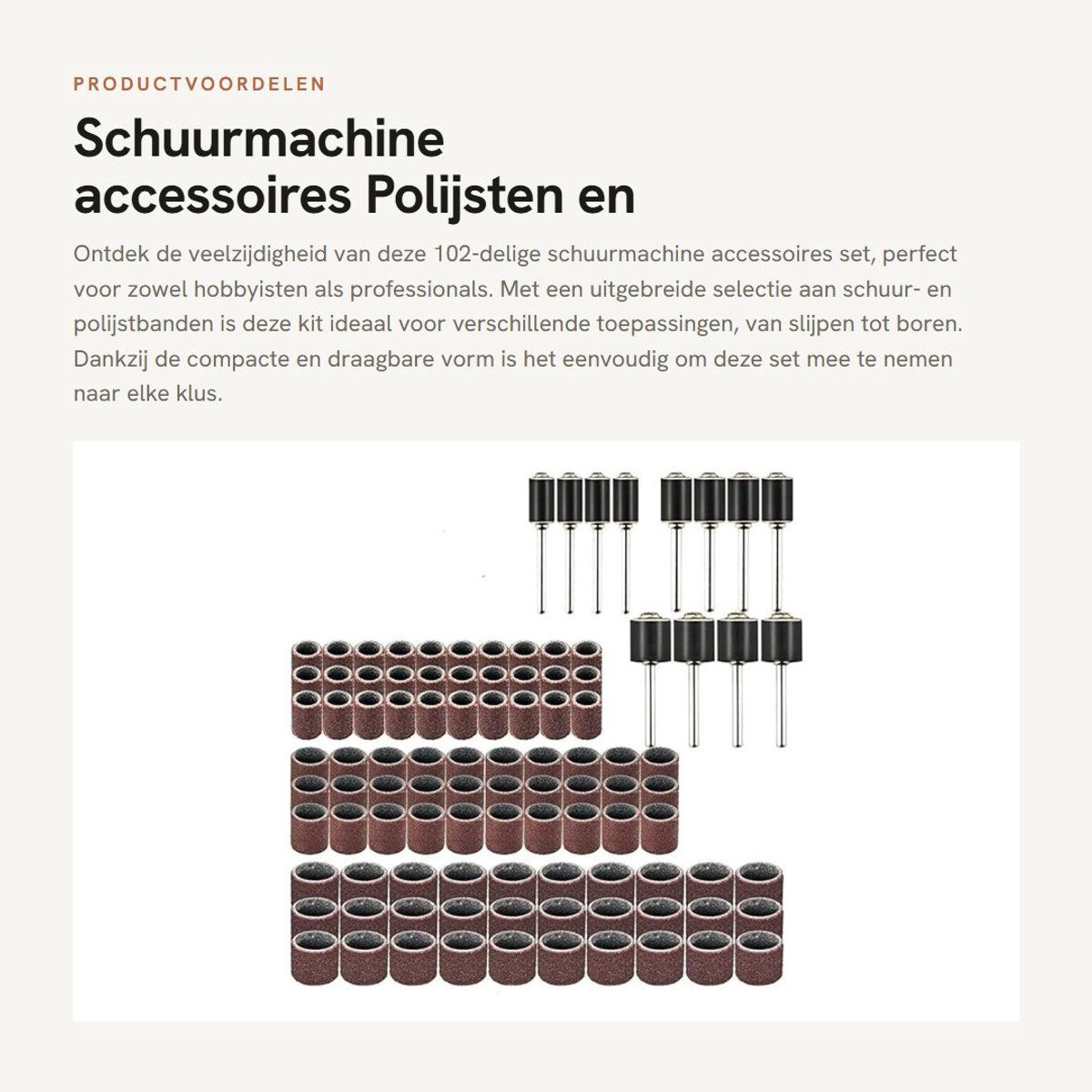 Dailygoods- Schuurband 102 Stuks - Schuurbandmachine - Polijsten - Slijpen - Snijden - Boren - Compacte Vorm - Schuuraccessoires
