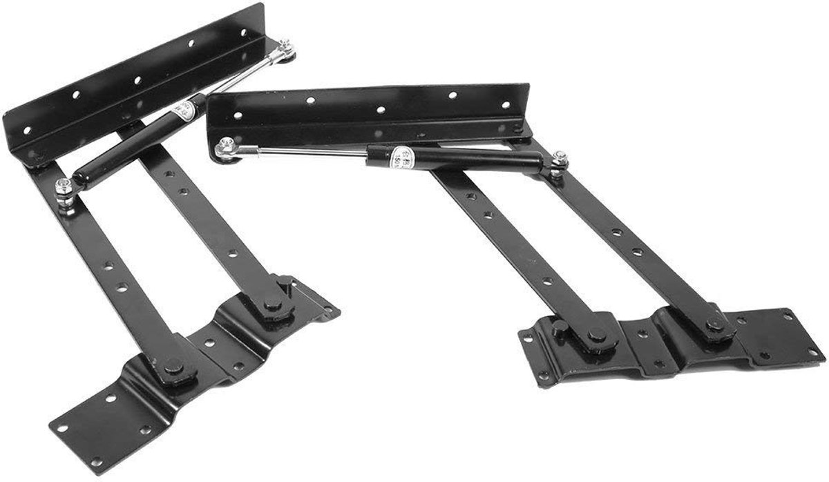Dailygoods- Salontafel Zwart - Heavy Duty Staal - Antiroest - Hydraulisch Scharnier - Corrosiebestendig - Laadvermogen 50 kg - Opklapbare Tafel
