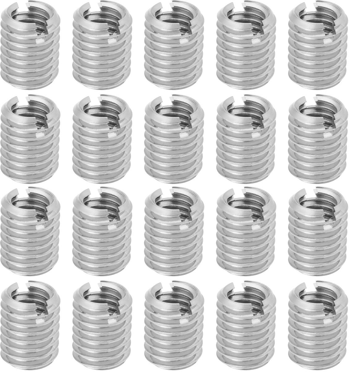 Dailygoods - Schroefdraad Reparatie - M8 naar M6 Adapter - Roestvrij staal - M8 x 1.25 en M6 x 1.0 - Draadreparatie - 20 Stuks - Voor diverse toepassi...