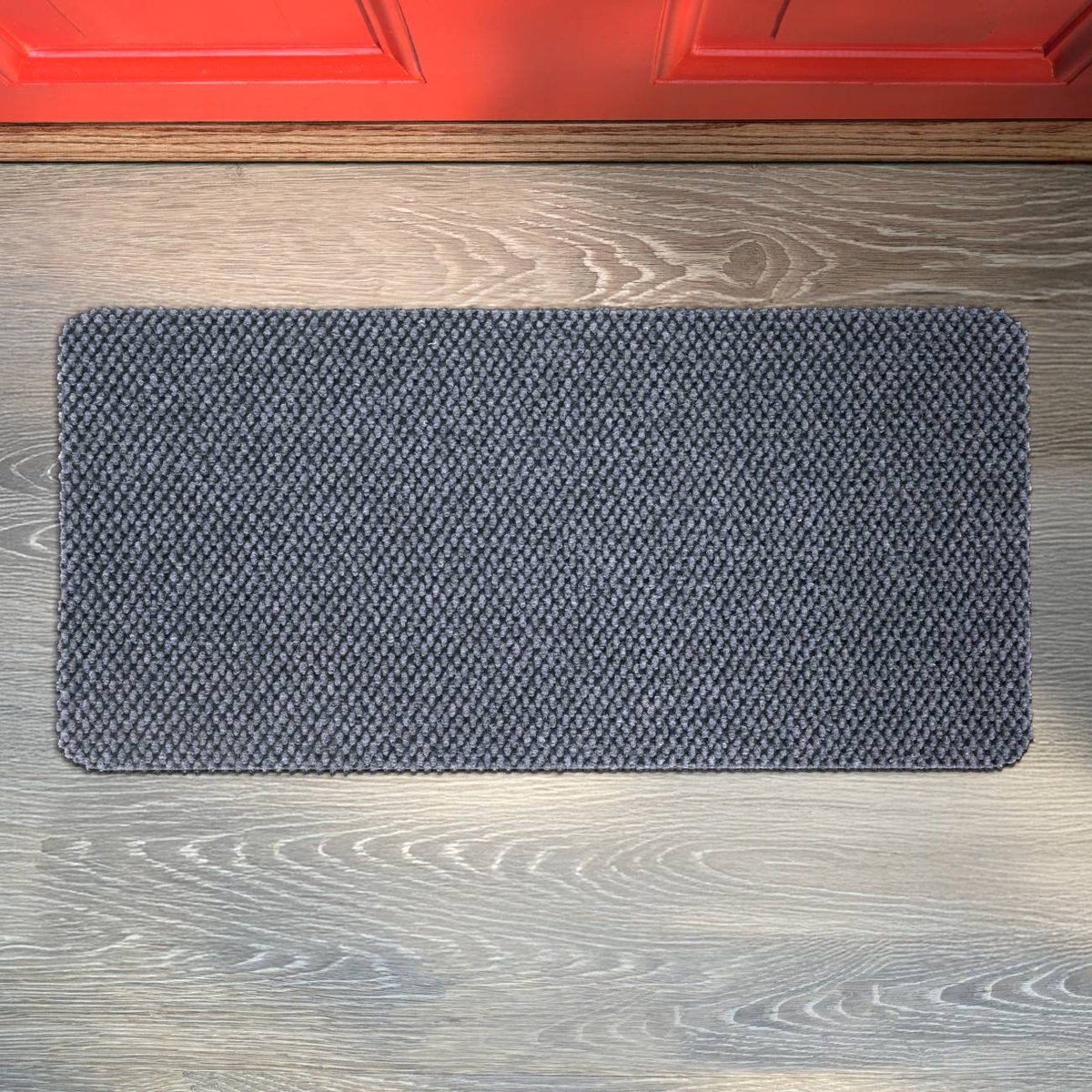ANRO Schoonloopmat BOB Grijs 80x40cm – Tapijtloper Vuilvangmat Antislip Op Maat Entree Kantoor