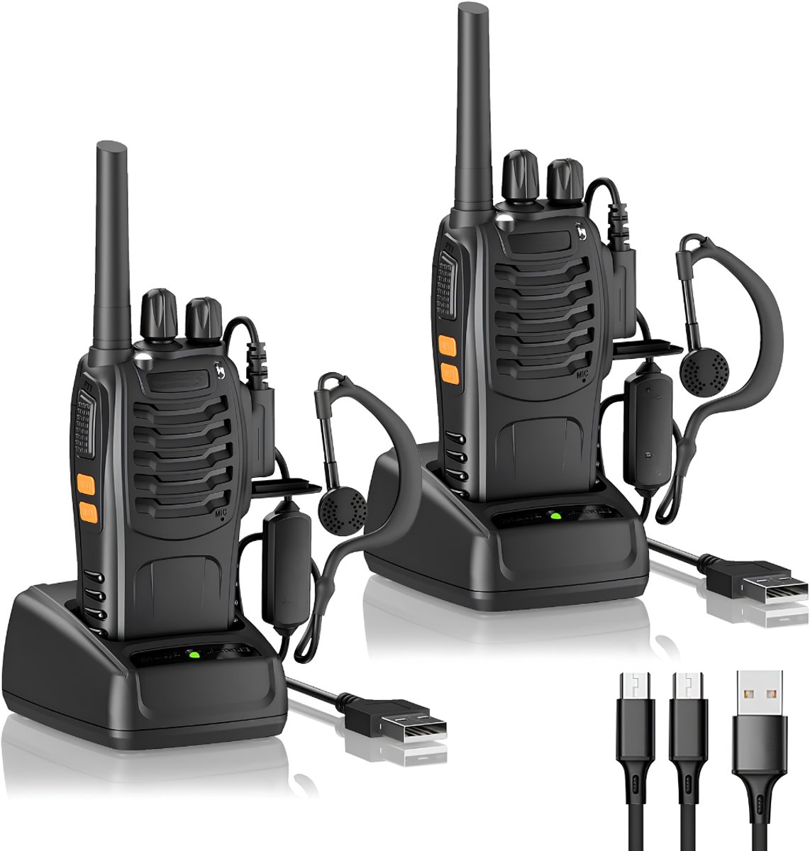 Lìon® Portofoon - Walkie Talkie voor Volwassenen & Kinderen - Walkie Talkie - Zwart - 17cm x 4cm x 1cm