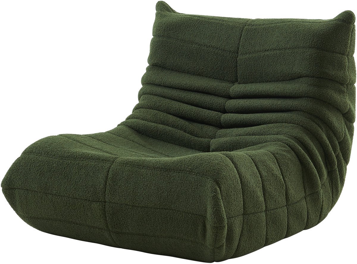 DayeLabel Zitzak Stoel - Relaxstoel - Relaxfauteul - Rugleuning - Bean Bag - Caterpillar stoel - Vloerbank - Woonkamer - Groen