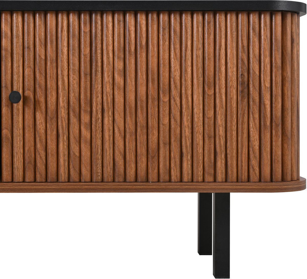 COVREO TV-meubel 190x35x45 cm walnoot, MDF en spaanplaat met schuifdeuren