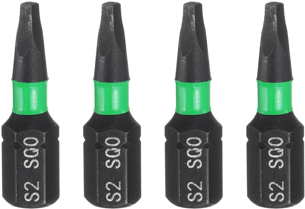 4-delig vierkant schroevendraaier bit set met magnetische punt
