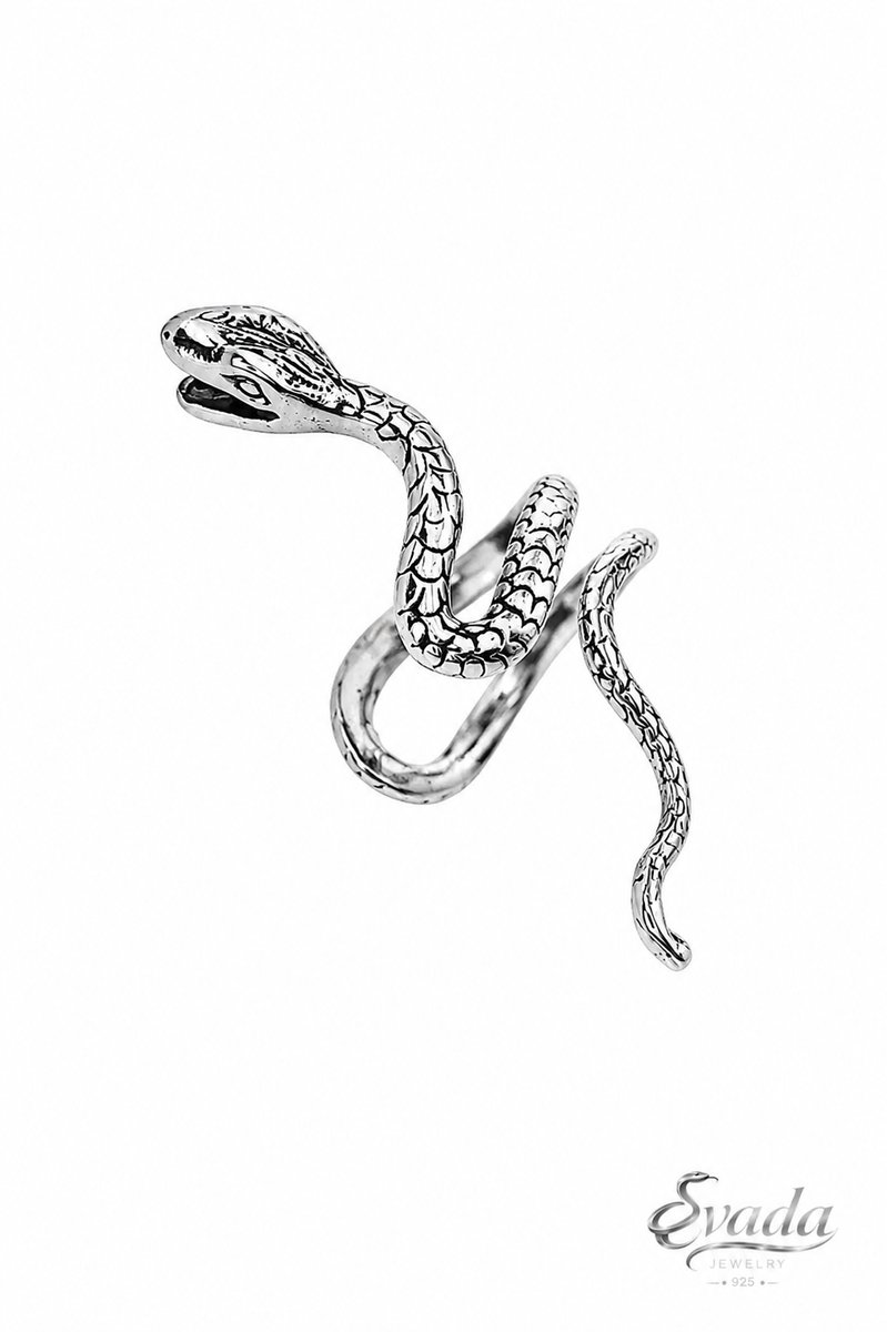 925 Sterling Zilver Ear Cuff – Slang Design – Vintage Snake Ear Cuff – Manchette d’Oreille Serpent – Dames Sieraad – EVADA Jewelry