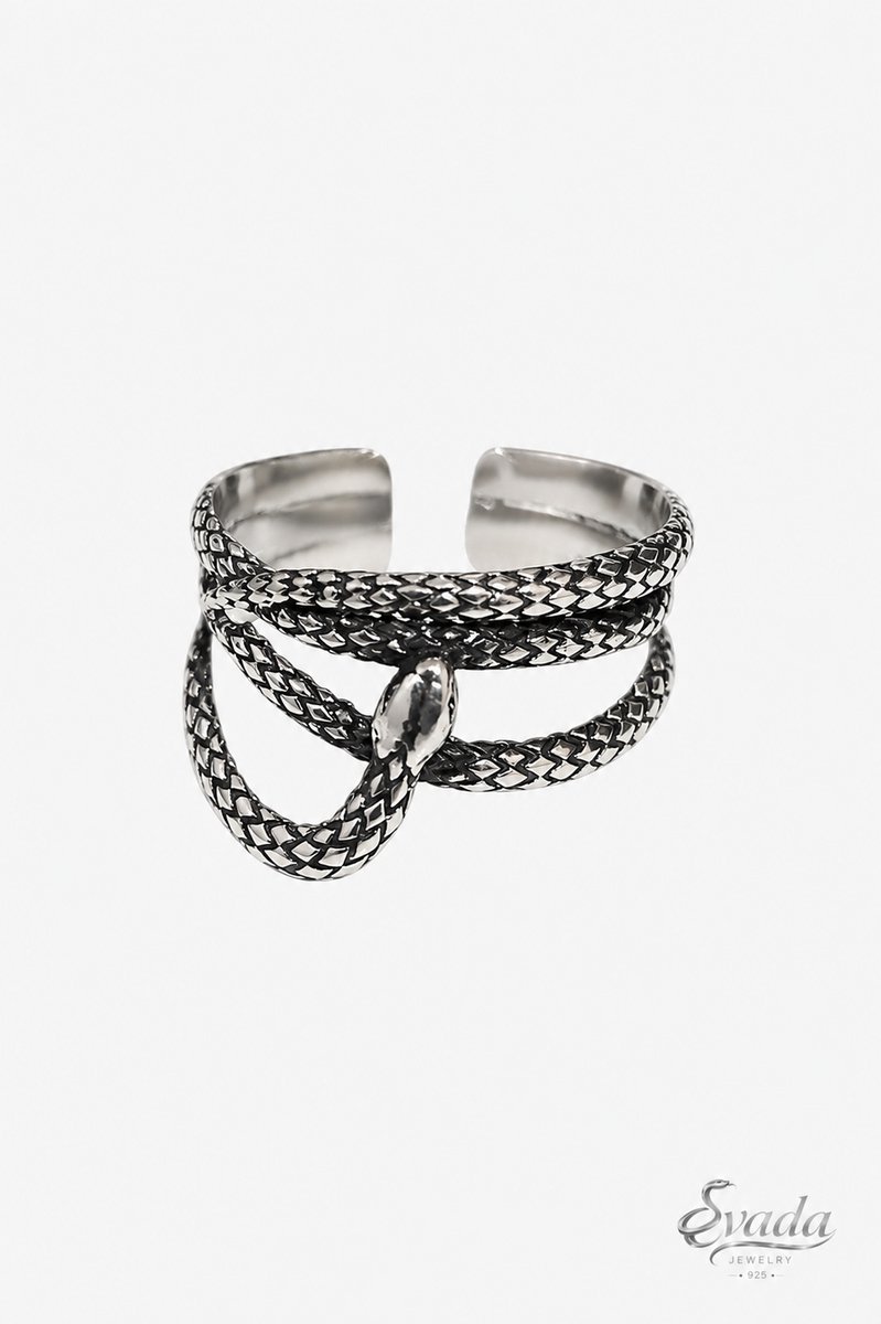 925 Sterling Zilver Slangenring – Snake Ring – Bague Serpent – Verstelbare Ring – Vintage Slang Design – Dames – EVADA Jewelry