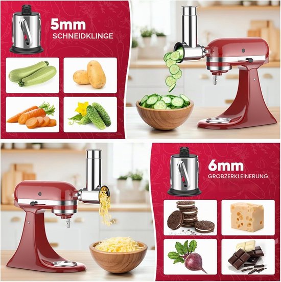 Groentensnijder van roestvrij staal voor KitchenAid keukenmachines — afbeelding 5