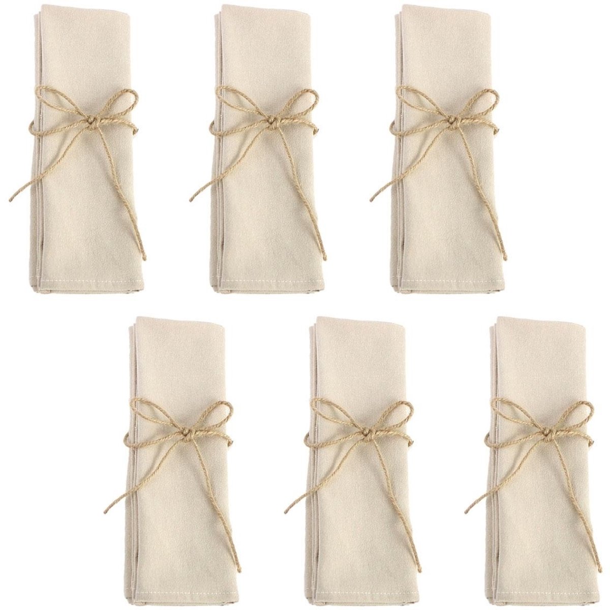 GELLDG 6 Stuks Stoffen Servetten - Linnen Servietten - 40x40cm - Opvouwbaar in Verschillende Vormen - Makkelijk Schoon te Maken en Wasbaar - Geschikt voor Hochzeit, Dinner, Party, Café en Restaurant - Katoen