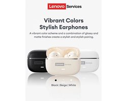 Lenovo LE208 TWS Draadloze Oordopjes - Bluetooth 6.0 Earbuds - In-ear - Beige