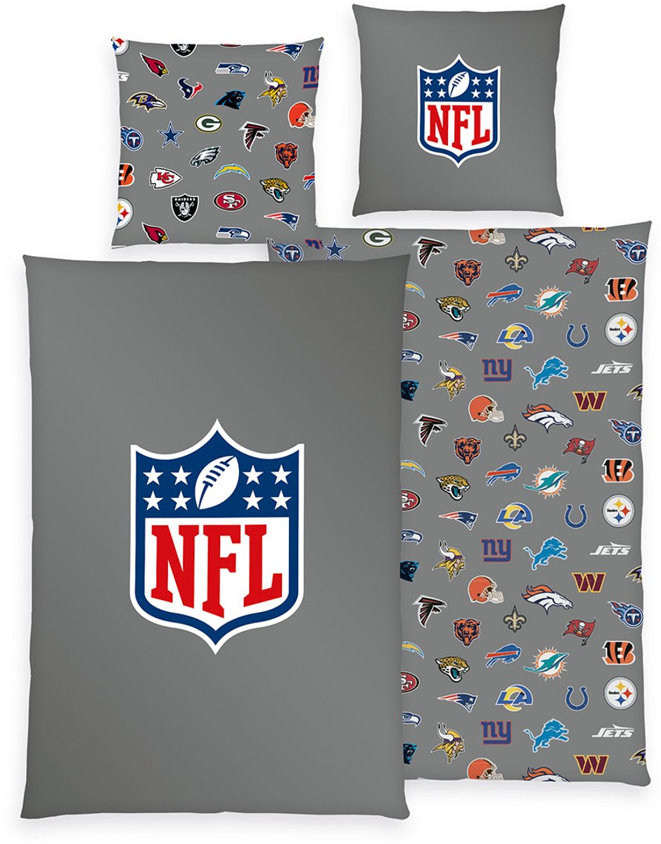 Dekbedovertrek NFL Grijs 135x200 cm incl 1 sloop 80x80 cm