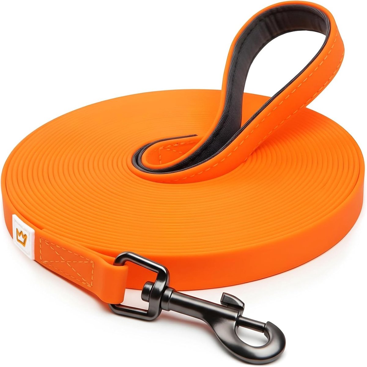 Sleepriem - Oranje - 10 m - Waterdicht PVC met Gevoerd Handvat - Voor Honden
