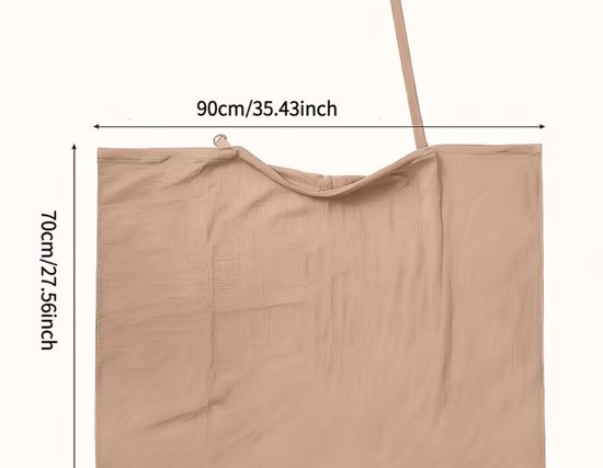 Voedingsdoek - Borstvoedingsdoek - Borstvoeding Doek - Borstvoeding sjaal - borstvoedingsschort - Voedingscape - Afschermdoek - 75*95 cm - Katoenen - Verstelbaar - Uitwasbaar - Kraamcadeau - Borstvoedingsaccessoires - Kameel - 75*95cm van Merkloos — afbeelding 5