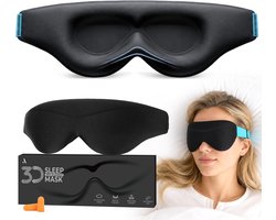 Aosun Slaapmasker voor dames en heren, 2026 upgrade, speciaal voor zijslapers, geoptimaliseerde en verbeterde elastiek, 3D-slaapbril, 100% lichtblokkerend oogmasker met oordopjes