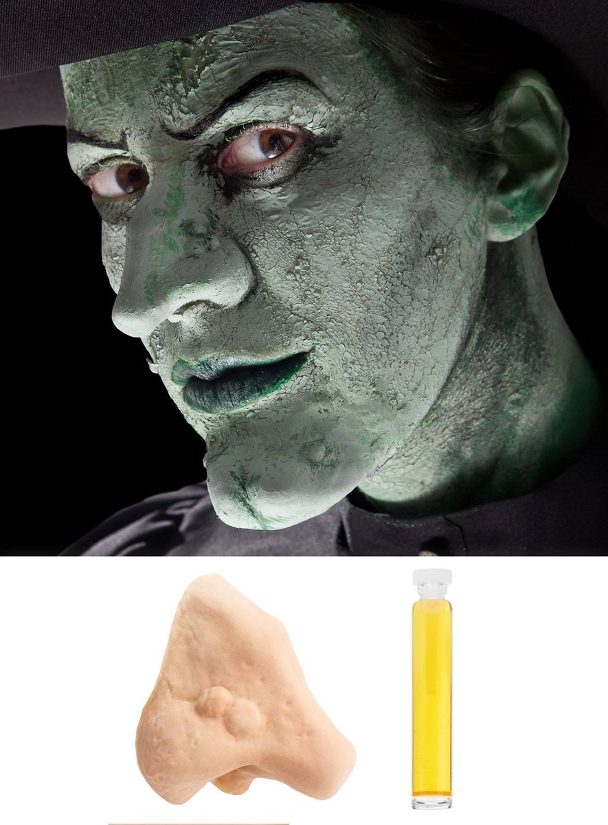 Metamorph GmbH - Heksenneus met lijm voor volwassenen - Schmink > Speciale effecten