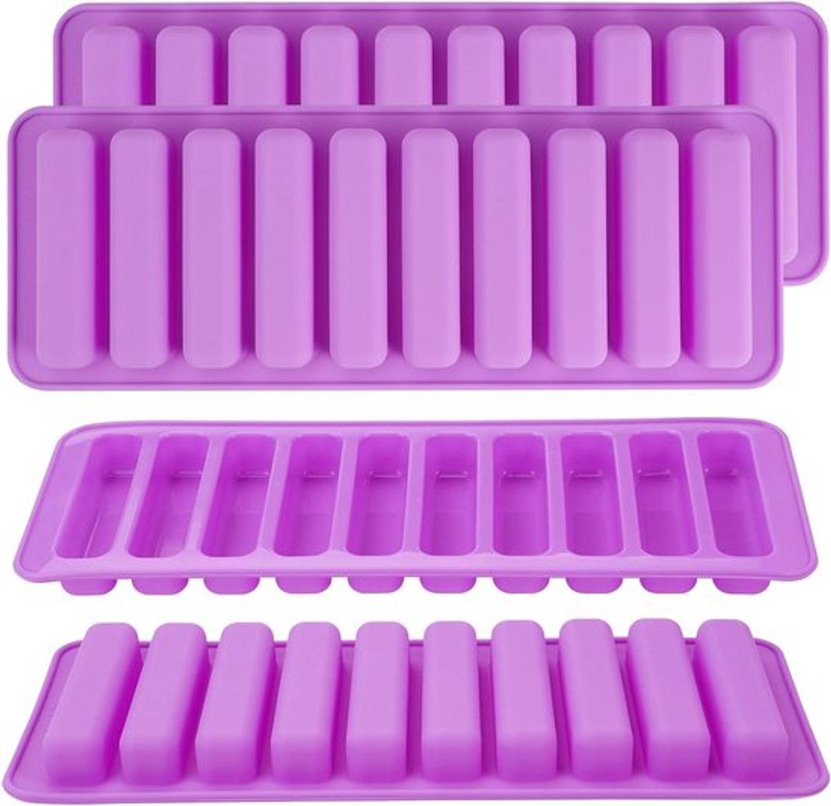 Siliconen Mal voor Hondenkoekjes en Mueslirepen - 4 Stuks | Hondensnacks Bakvorm met Vinger Vorm | Granola Bars en Biscuit Sticks Siliconen Mal voor Zelfgemaakte Hondenkoekjes
