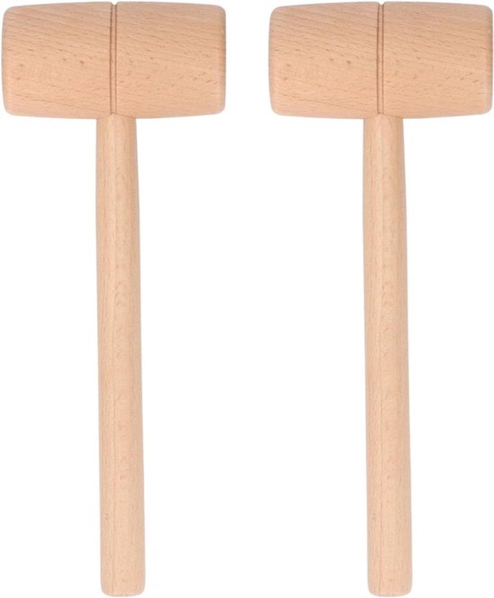 2-Delige Houten Hamer Met Handvat en Beukenhouten Draadsnijgereedschap - Multifunctionele Houten Hamer Voor Timmerwerk - Houtbewerkingshamer Met Binnenvoeg - Doe-Het-Zelfgereedschap (M)