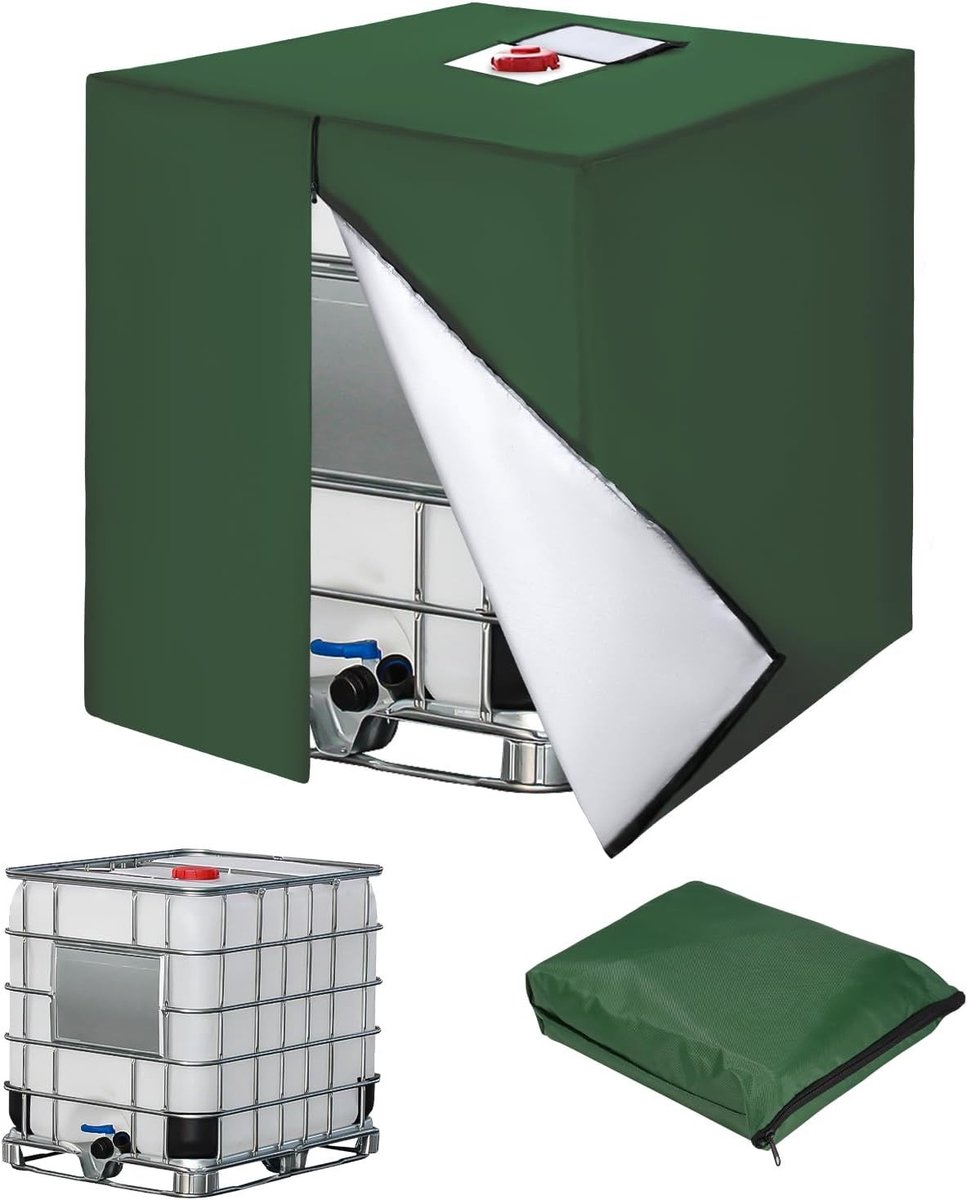 Watertankafdekking - Groen - 120 x 100 x 116 cm - 420D Waterdichte Bescherming - Voor IBC Tanks