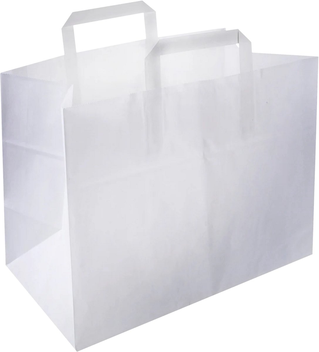 Papieren tassen middel wit 26x17x27 250 stuks BIO