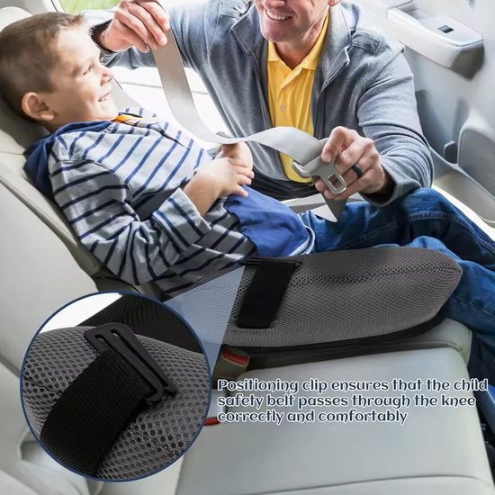 Opblaasbaar autostoelkussen voor kinderen, comfortabel opblaasbaar reiskussen, opblaasbaar kinderstoeltje, veilig en comfortabel voor auto's, restaurants, openbare plaatsen, zwart — afbeelding 5