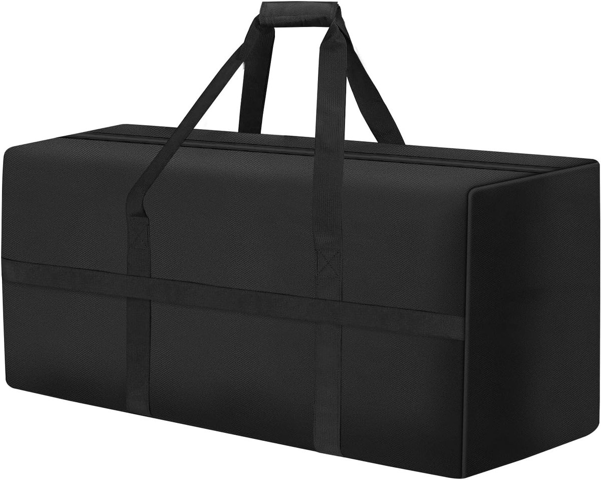 Opbergtas voor Tuinkussens - Zwart - 175 x 55 x 75 cm - Waterdichte Opbergtas van 600D Oxford-Stof - Voor Tuinmeubelen