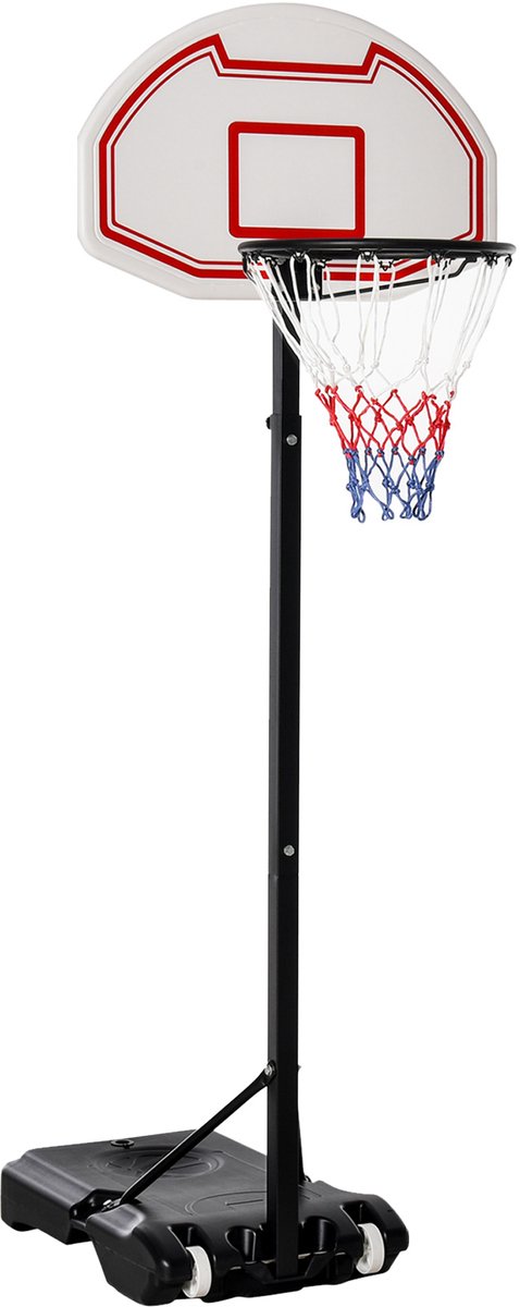 COVREO Basketbalstandaard 194-249 cm zwart staal, in hoogte verstelbaar