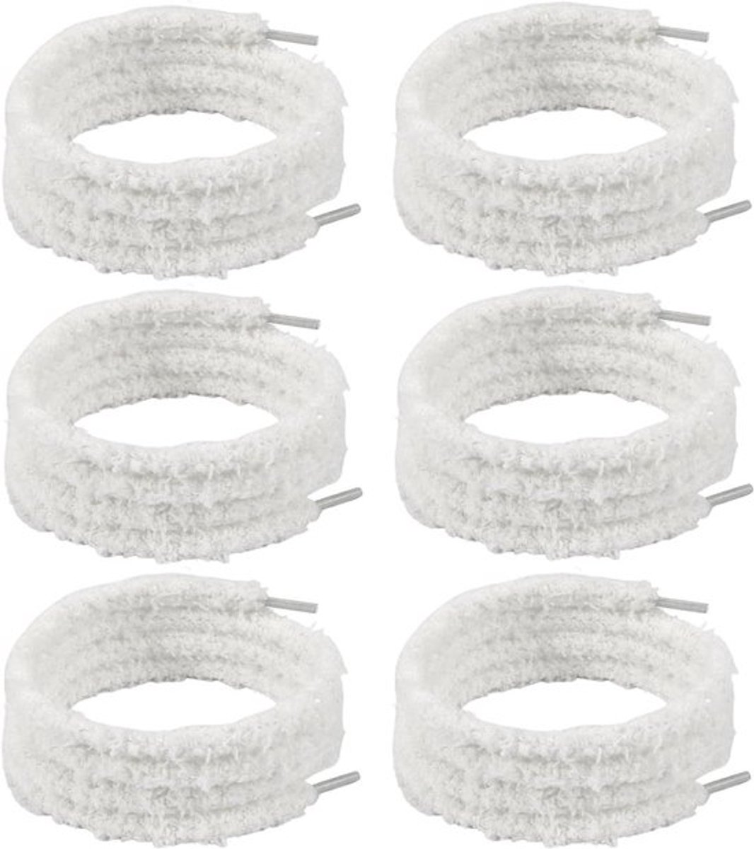 Pluche veters voor kinderen en volwassenen | Elastische decoratieve vervangende veters | Wit - Eén maat