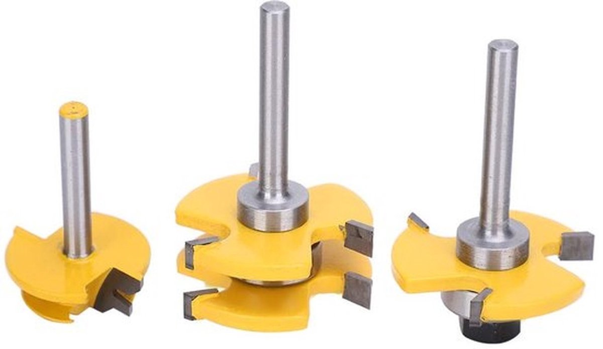 Professionele Houtbewerkingsgereedschapsset - Stijlfreesset - Ideaal voor Frezen en Groefsteken - 45° Hoek - Perfect voor Textuurwerk - 1...
