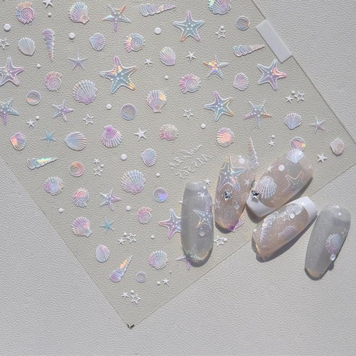 Fantasie Nagelstickers met 3D Oceaan Thema - Bubbel, Schelpen, Zeesterren - Zomer Nageldecoratie - Voor Schattige Meisjes