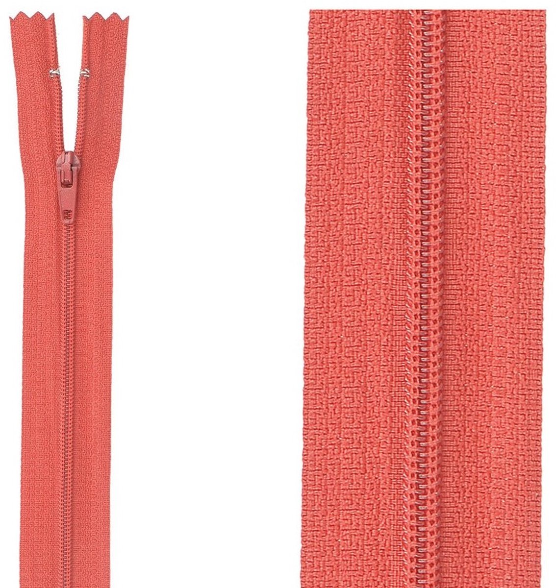Close end rits - 80 cm - gesloten einde - 1 rits - rood