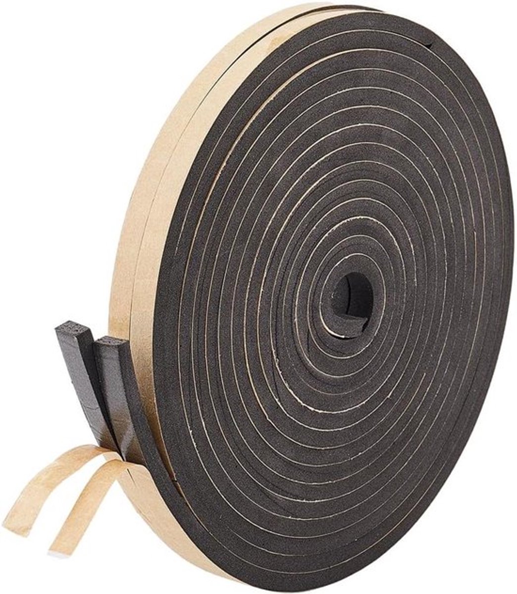 - Geluidsisolatie Tape - Zwarte Zelfklevende Strip - 10m - Koeling - Airconditioning - Deuren - Zwarte Isolatie Tape Zelfklevende Geluidsisolatie Strip Voor Deuren Windows Sport Apparatuur