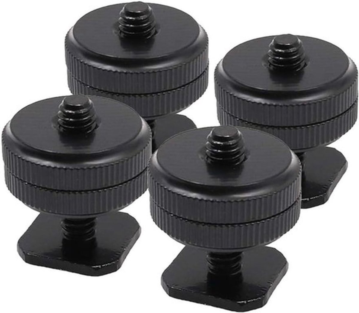 Cameratoebehoren - Statiefadapter - Zwart - DSLR-camera - Draagbaar - Hotshoe-bevestiging - Compatibel met DSLR-camera - 4 stuks magnetische statiefschroefadapters