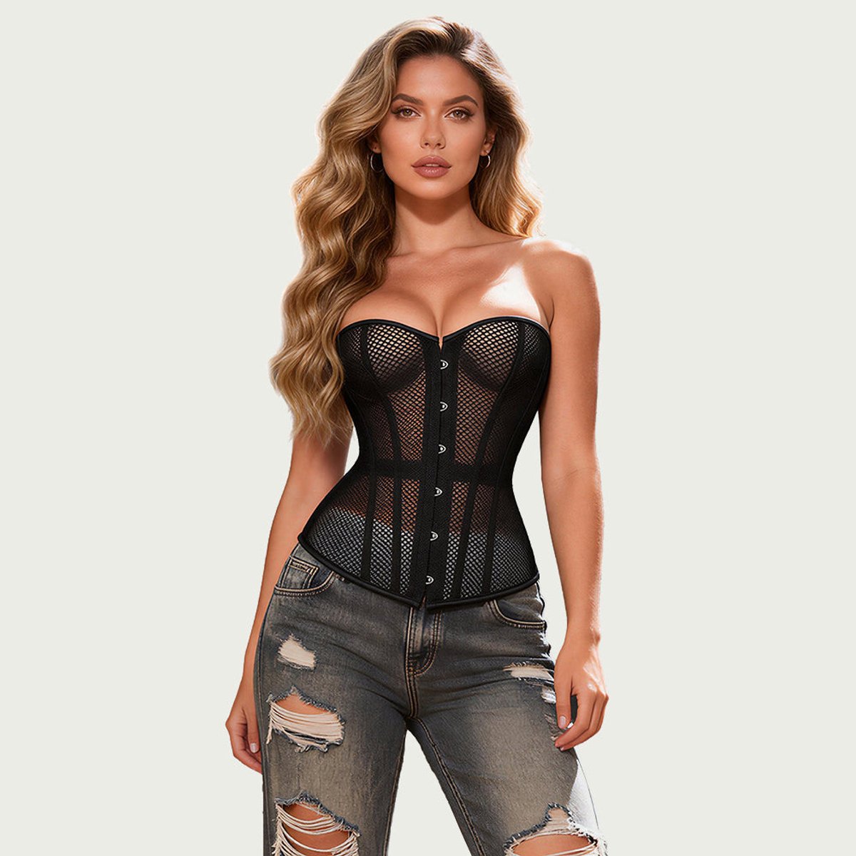 Zwart grid corset OhYeah