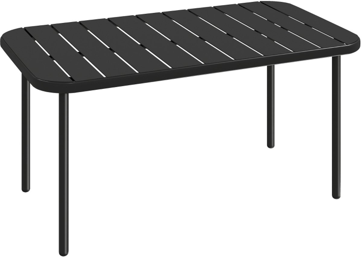 Bijzettafel 90×50×43 cm zwart metaal terrastafel salontafel tafel eenvoudig modern ontwerp eenvoudig te reinigen stabiel duurzaam praktisch en stijlvol voor balkon tuin terras veranda