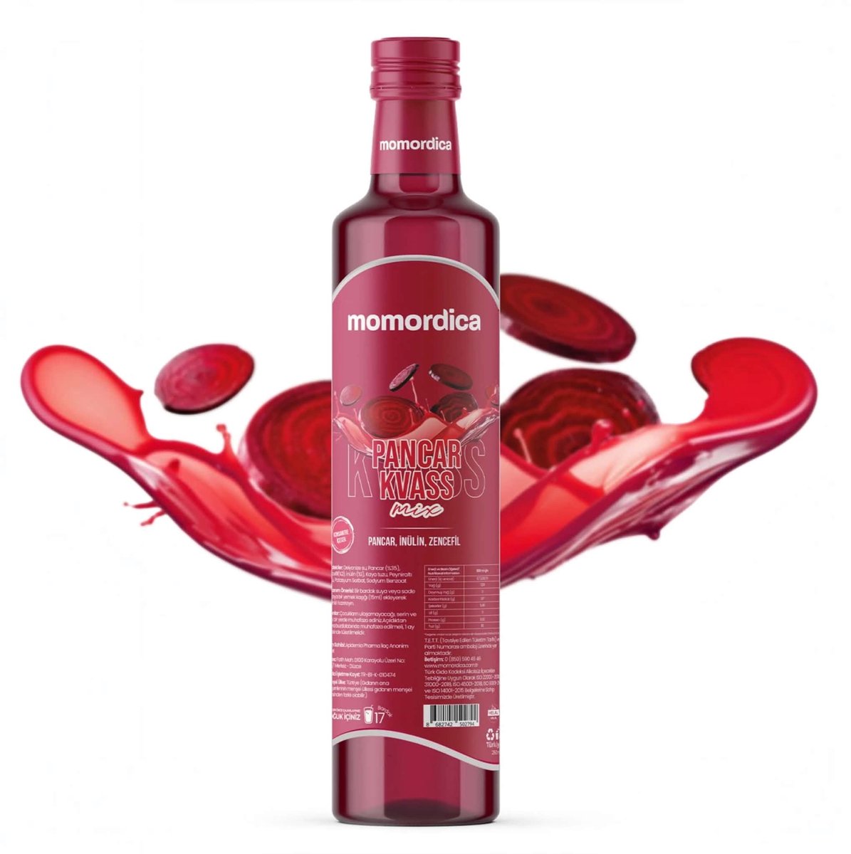 Momordica Pancar Kvass Mix – Bieten Drankconcentraat met Inuline & Gember – 250 ml