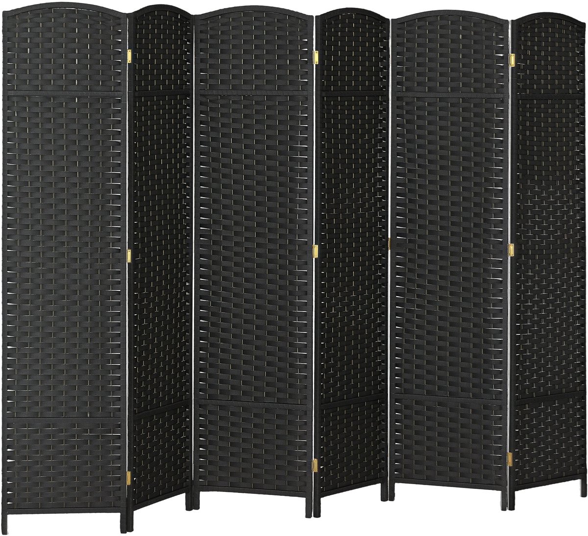 HOMCOM Kamerverdeler Polypropyleen, grenenhout 240L x 1,6B x 170H cm Zwart