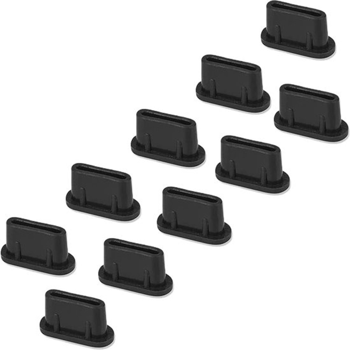 10 Stuks USB C Stofbescherming in Zwart