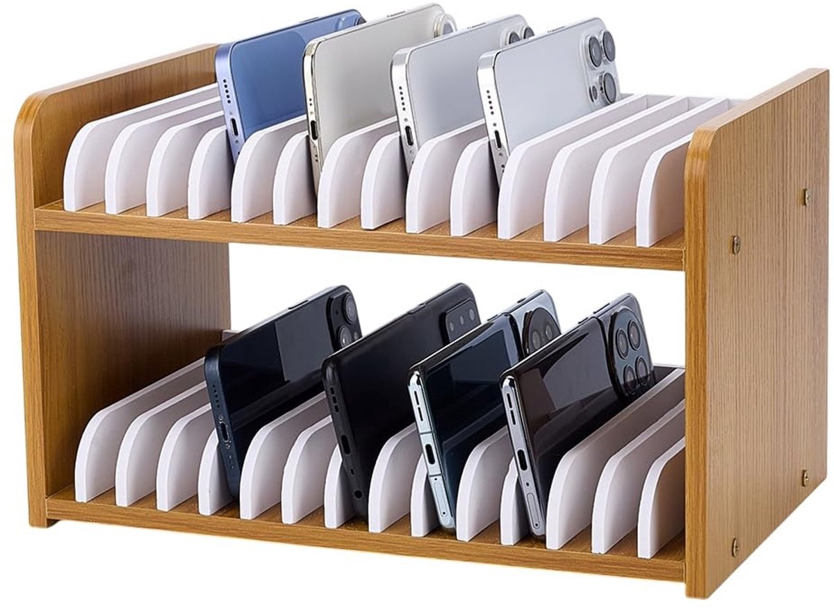 Solidchoice - Houten Mobiele Telefoon Organizer voor Kantoor