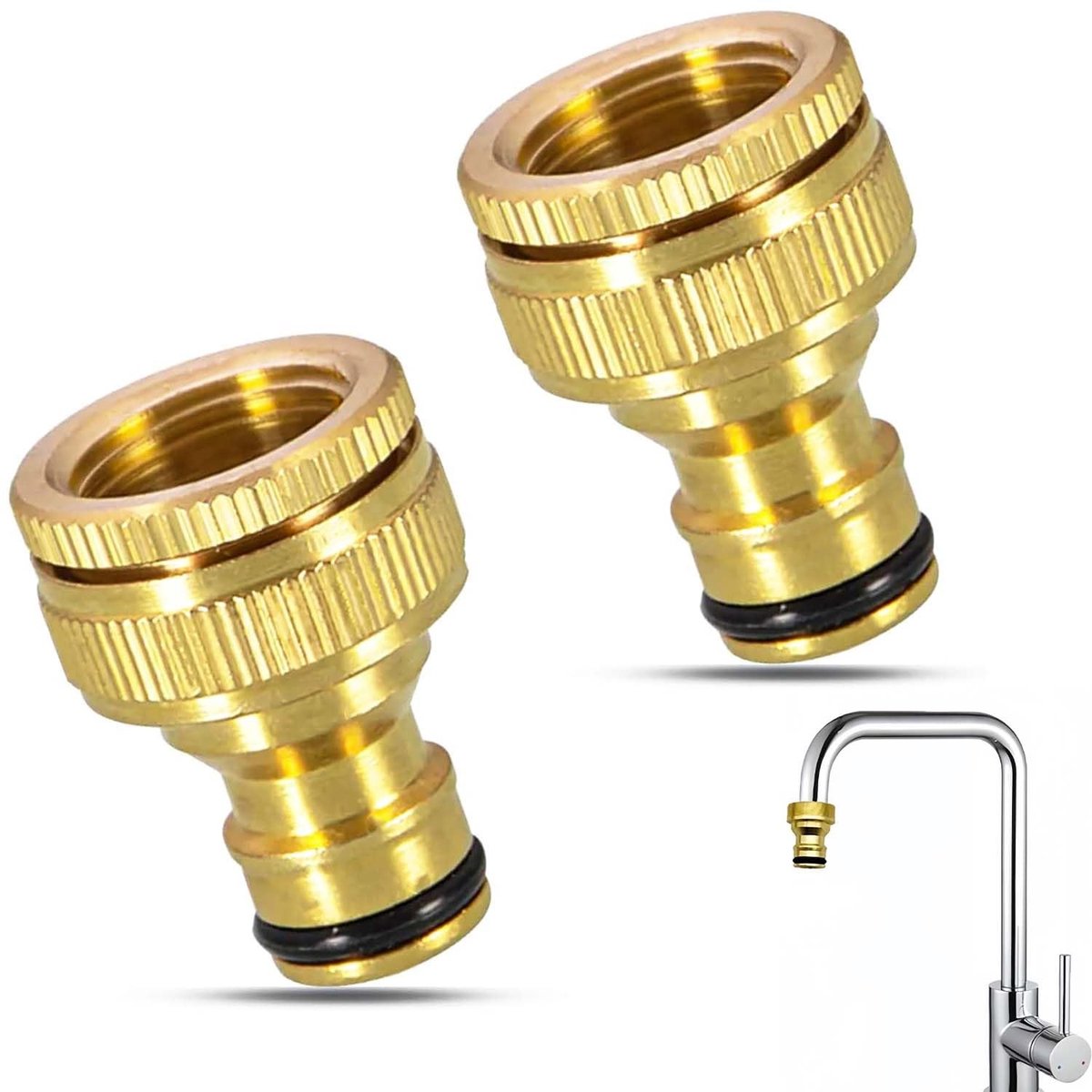 Solidchoice - Set van 2 Universele Tuinslang Koppelingen