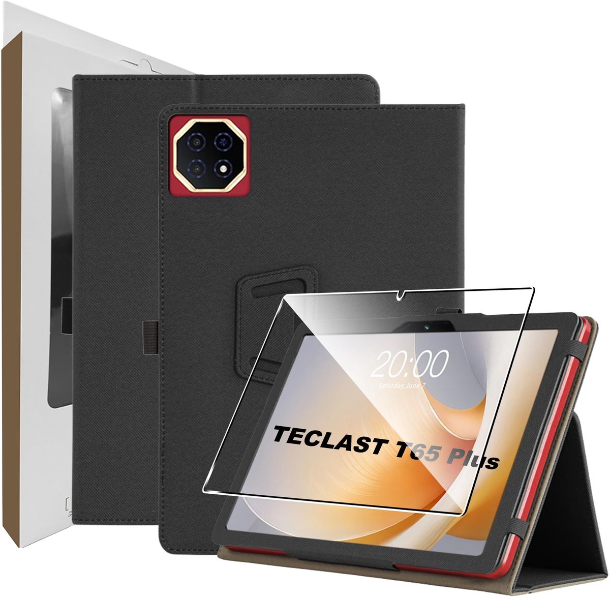 Solidchoice - Ultra-Dunne Tablet Case voor 13.4 Inch Met Schermfolie en Standfunctie
