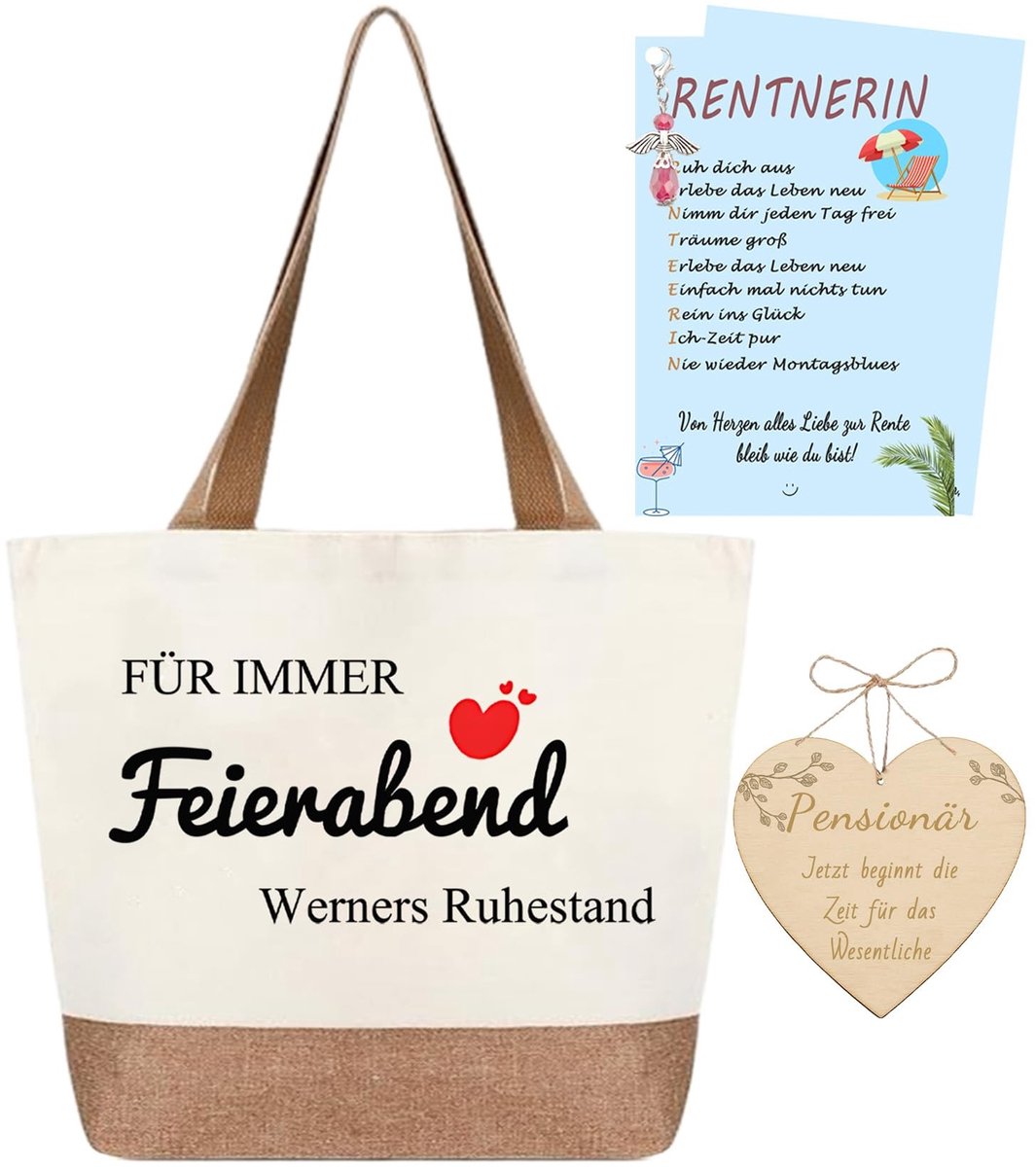 Solidchoice - Cadeau voor Pensioen voor Vrouw - 4-Delige Set