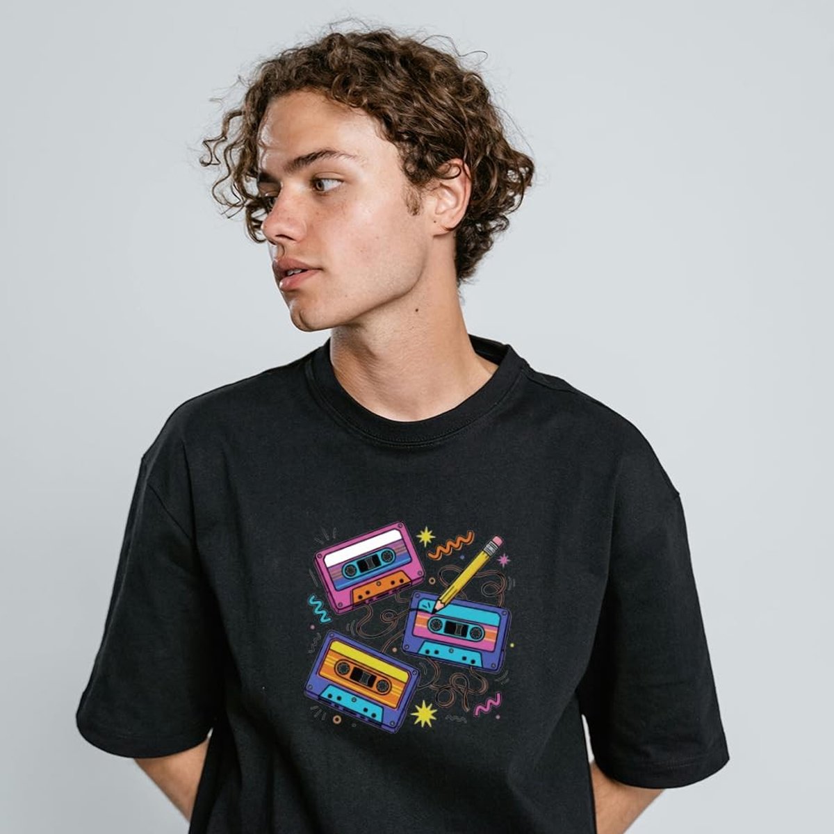 Solidchoice - 6 Vellen Retro Cassette Strijkstickers voor Kleding