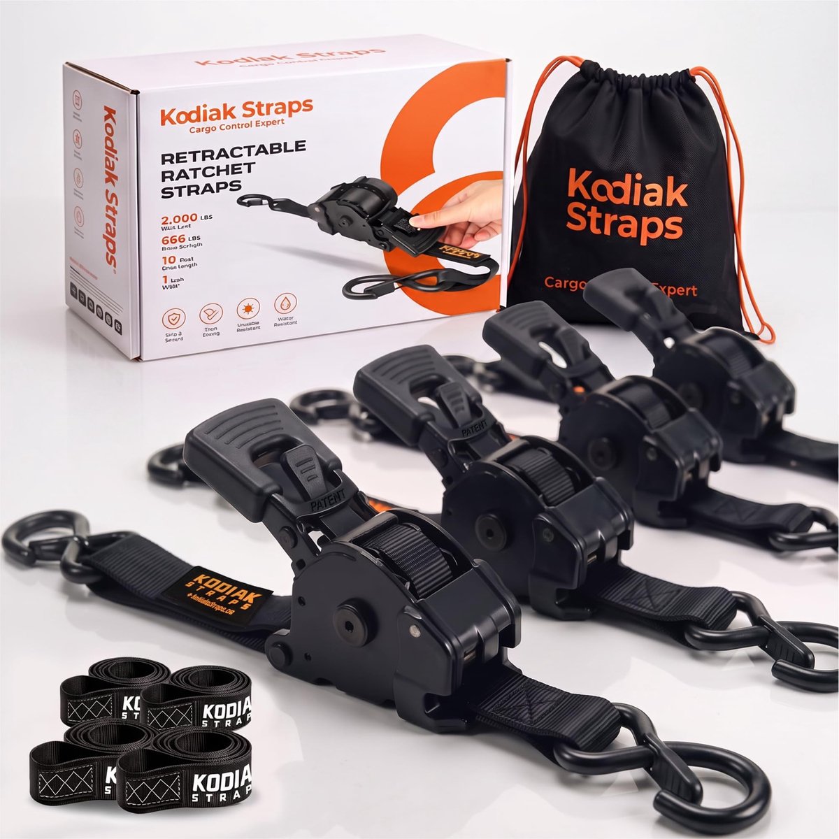 Solidchoice - Automatische Spanbanden 25 mm x 3 m met S-haken en Ratchet